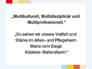 "Unsere Vielfalt - unsere Stärke" im Alten- und Pflegeheim Maria vom Siege Koblenz-Wallersheim